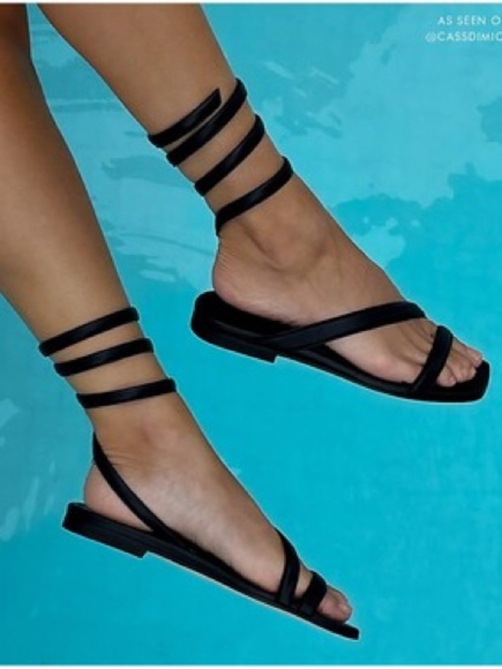 STUART WEITZMAN | beatrix flat wrap sandal in cream - Picture 6 of 7
